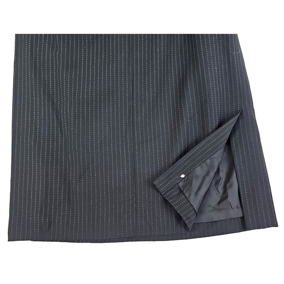Ann Taylor LOFT~Woman Size 10~Black Striped Pencil Skirt Fully Lined Wool Blend. - Picture 7 of 12